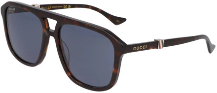 Gucci Vierkante Frame Zonnebril Gucci , Brown , Unisex - 57 MM