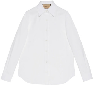 Gucci Witte Katoenen Poplin Overhemd Gucci , White , Dames - S