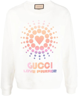 Gucci Witte Love Parade Heart Sun Sweater Gucci , White , Heren - M