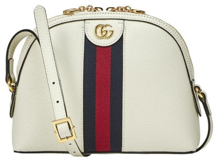 Gucci Witte Ophidia Leren en Sherry Handtas Gucci , White , Dames - ONE Size
