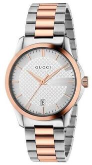 Gucci YA126473 herenhorloge - maat Zilver en roségoud