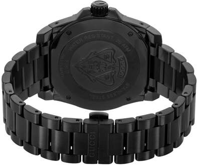 Gucci YA136205 Zwarte wijzerplaat roestvrij staal herenhorloge - One Size