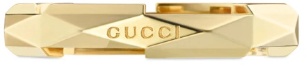 Gucci Ybc662177001 - Oro giallo 18kt - Link to Love studded ring in 18kt geelgoud Gucci , Yellow , Dames - 51 Mm,55 Mm,53 Mm,52 Mm,54 MM