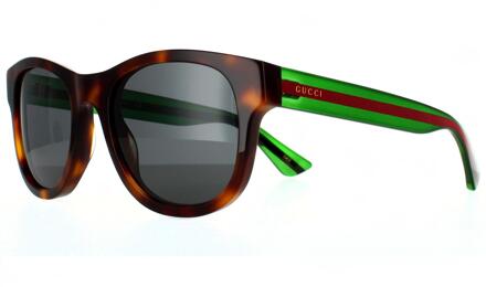 Gucci zonnebril GG0003SN 003 Havana Green Gray Gray Bruin