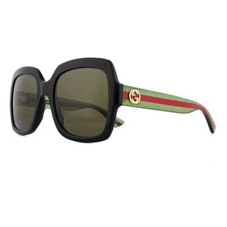 Gucci zonnebril GG0036SN Zwart groene glitter en roodgroen - One Size