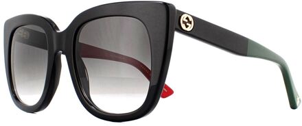 Gucci zonnebril GG0163SN 003 Zwart met rode en groene bruine gradiënt - One Size