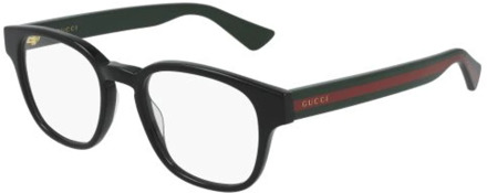 Gucci Zwarte Groene Transparante Bril Gucci , Black , Unisex - 49 MM