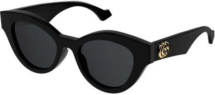 Gucci Zwarte zonnebril met kattenogen en GG-logo Gucci , Black , Dames - 51 MM
