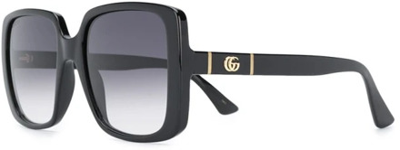Gucci Zwarte zonnebril met originele accessoires Gucci , Black , Dames - 56 MM