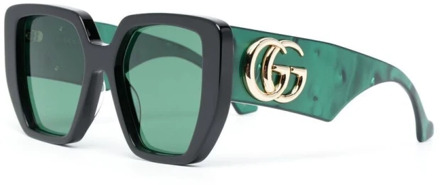Gucci Zwarte Zonnebril Stijlvol Dagelijks Gebruik Gucci , Black , Dames - 54 MM