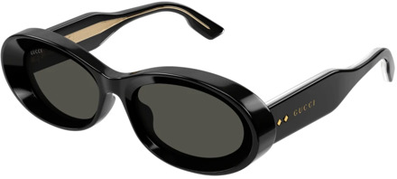 Gucci Zwarte zonnebril, stijlvol en veelzijdig Gucci , Black , Dames - 54 MM