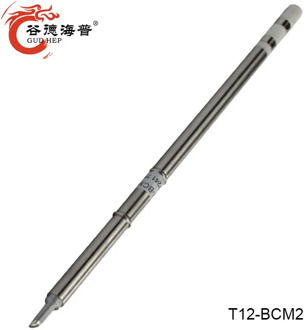 Gudhep T12-BCM2/3 Soldering Iron Tip Bevel with Indent/Horseshoe-Shaped BCM2/3 Tip with Groove/Shape 2/3BCM