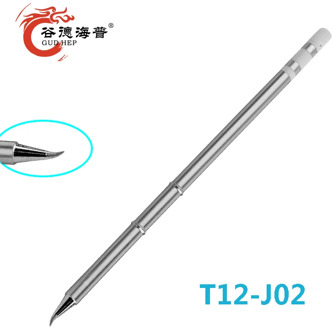 Gudhep T12 J02 Curved tip T12 Soldering Iron Tips Repairing Tool for DIY T12 Soldering Rework Station