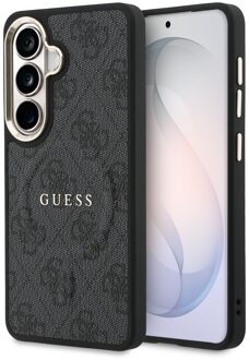 Guess 4G Leather Backcover met MagSafe voor de Samsung Galaxy S26 - Gold Edge - Black Zwart