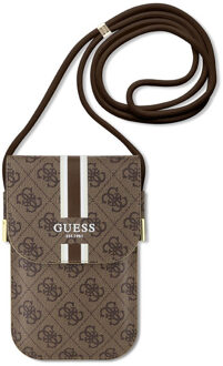 Guess 4G Leather Stripes telefoontasje - Bruin - One size
