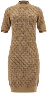 Guess 4G-Logo Trui-Stof Mini-Jurk Bruin multi