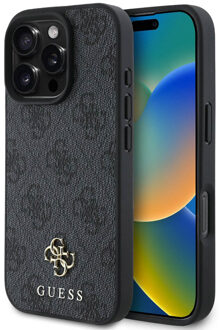 Guess 4G Metal Logo Backcover MagSafe voor de Apple iPhone 16 Pro Max - Zwart