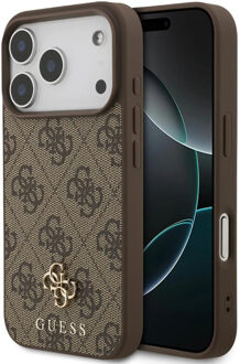Guess 4G Metal Logo Backcover MagSafe voor de Apple iPhone 17 Pro Max - Bruin