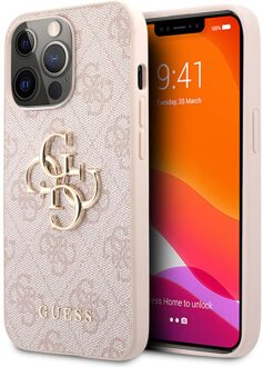 Guess 4G Metal Logo Backcover voor de Apple iPhone 13 Pro Max - Roze