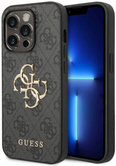 Guess 4G Metal Logo Backcover voor de Apple iPhone 15 Pro - Grijs