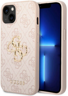 Guess 4G Metal Logo Backcover voor de Apple iPhone 15 - Roze