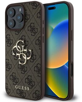 Guess 4G Metal Logo Backcover voor de Apple iPhone 16 Pro Max - Bruin