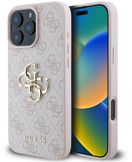 Guess 4G Metal Logo Backcover voor de Apple iPhone 16 Pro Max - Roze