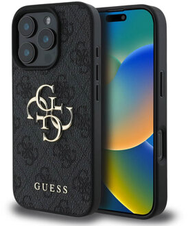 Guess 4G Metal Logo Backcover voor de Apple iPhone 16 Pro Max - Zwart