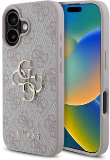 Guess 4G Metal Logo Backcover voor de Apple iPhone 16 - Roze