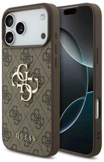 Guess 4G Metal Logo Backcover voor de Apple iPhone 17 Pro - Bruin