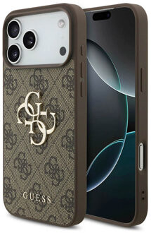 Guess 4G Metal Logo Backcover voor de Apple iPhone 17 Pro Max - Bruin