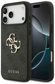 Guess 4G Metal Logo Backcover voor de Apple iPhone 17 Pro Max - Zwart