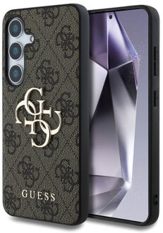 Guess 4G Metal Logo Backcover voor de Samsung Galaxy S25 Plus - Bruin