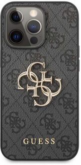 Guess 4G Metal Logo Case iPhone 13 Pro grijs Zwart