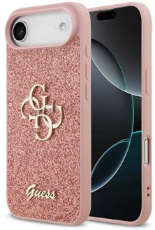 Guess 4G Metal Logo Glitter Backcover voor de Apple iPhone Air - Roze