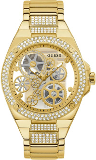 Guess Analoog Horloge Kristallen Goud - T/U