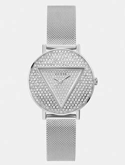 Guess Analoog Horloge Kristallen Zilver - T/U