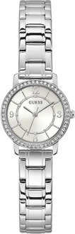 Guess Analoog Horloge Kristallen Zilver - T/U