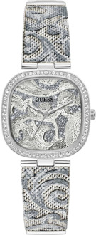 Guess Analoog Horloge Kristallen Zilver - T/U