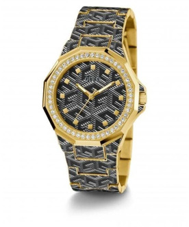 Guess Analoog Horloge Met G Cube-Logoprint All-Over Goud - T/U