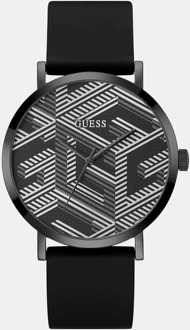 Guess Analoog Horloge Met G-Cube-Print Zwart - T/U