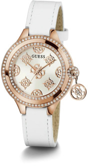 Guess Analoog Horloge Met Hangertje Wit - T/U