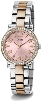 Guess Analoog Horloge Met Kristallen Roze - T/U