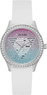 Guess Analoog Horloge Met Kristallen Wit - T/U