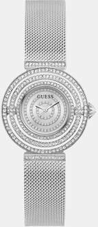 Guess Analoog Horloge Met Kristallen Zilver - T/U