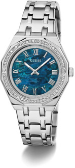 Guess Analoog Horloge Met Kristallen Zilver - T/U