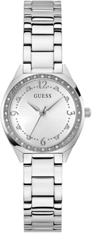 Guess Analoog Horloge Met Kristallen Zilver - T/U