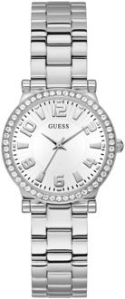 Guess Analoog Horloge Met Kristallen Zilver - T/U