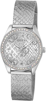 Guess Analoog Horloge Met Kristallen Zilver - T/U