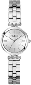 Guess Analoog Horloge Met Kristallen Zilver - T/U